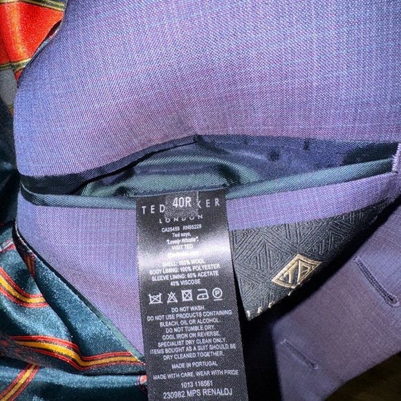 Ted Baker Lilac color wool Suit Stylish Blazer and Trousers Set 40R/32R - Picture 8 of 15